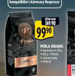 Albert PERLA ORIGINS mletá káva nabídka