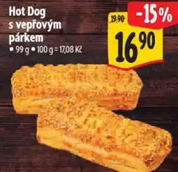 Albert Hot Dog s vepřovým párkem nabídka