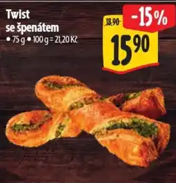 Albert Twist se špenátem nabídka