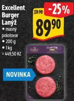 Albert Excellent Burger Lanýž nabídka