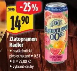 Albert Zlatopramen Radler nabídka