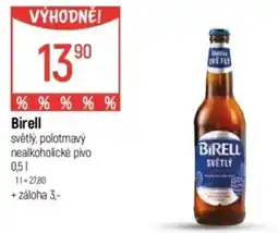 Globus Birell světlý, polotmavý nealkoholické pivo nabídka