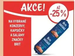 Globus Na vybrané konzervy, kapsičky a salamy značky brit nabídka