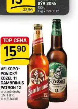 Flop GAMBRINUS PATRON 12 vybrané druhy nabídka