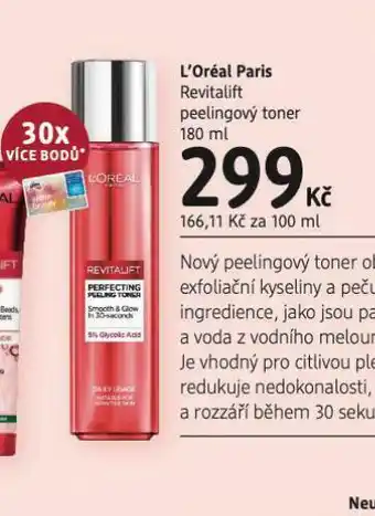 dm drogerie Loreal paris revitalift peeling toner nabídka