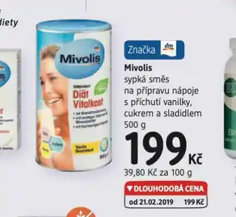 dm drogerie Mivolis sypká směs na přípravu nápoje nabídka