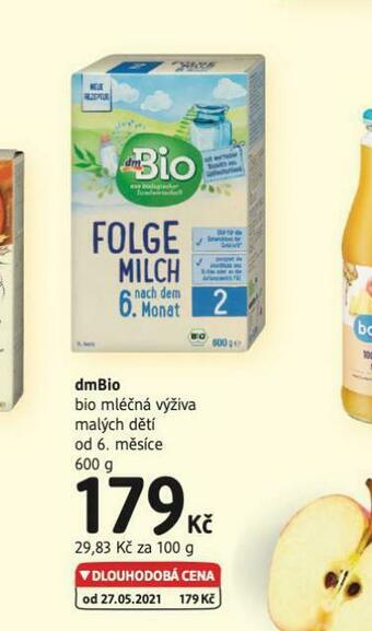 dm drogerie Dmbio bio mléčná výživa nabídka