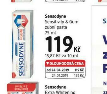 dm drogerie Sensodyne zubní pasta nabídka