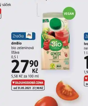 dm drogerie Dmbio bio zeleninová šťáva nabídka