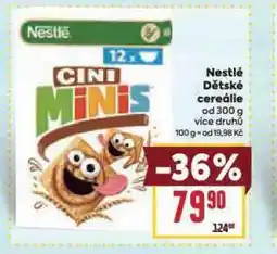 Billa Nestlé dětské cereálie nabídka