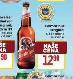 Billa Pivo gambrinus originál 10 nabídka