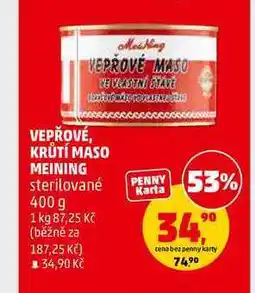 Penny Market VEPŘOVÉ MASO MEINING nabídka