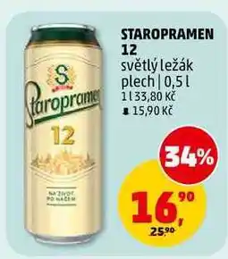 Penny Market STAROPRAMEN 12 světlý ležák plech nabídka