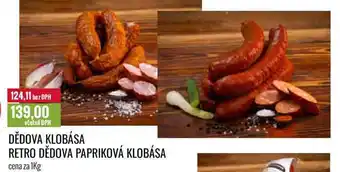 Ratio DĚDOVA KLOBÁSA, RETRO DĚDOVA PAPRIKOVÁ KLOBÁSA cena za nabídka