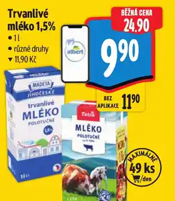 Albert Trvanlivé mléko 1,5% nabídka