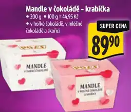 Albert Mandle v čokoládě - krabička nabídka