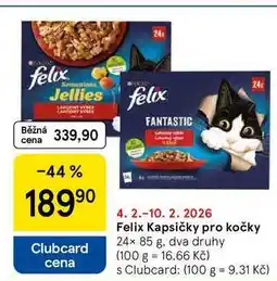 Tesco Felix Kapsičky pro kočky, 24x 85 g, dva druhy nabídka