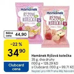 Tesco Hamánek Rýžová kolečka, 35 g, dva druhy nabídka