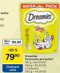 Tesco Dreamies Pochoutky pro kočky, 180 g, více druhů nabídka