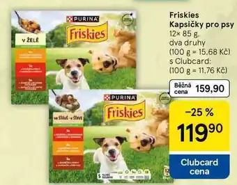 Tesco Friskies Kapsičky pro psy, 12× 85 g, dva druhy nabídka