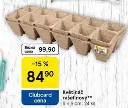 Tesco Květináč rašelinový, 6 x 6 cm. 24 ks nabídka
