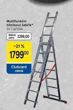 Tesco Multifunkční hliníkový žebřík, 3× 7 příček nabídka