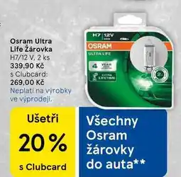 Tesco Osram Ultra Life Žárovka, H7/12 V, 2 ks nabídka