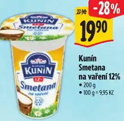 Albert Kunín Smetana na vaření 12% nabídka