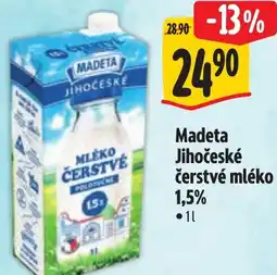 Albert Madeta Jihočeské čerstvé mléko 1.5% nabídka