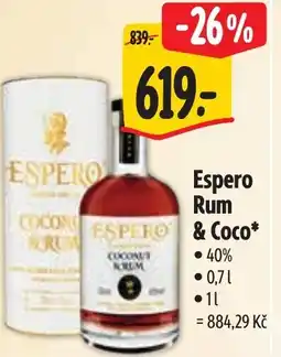 Albert Espero Rum & Coco nabídka