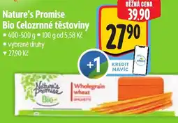 Albert Nature's Promise Bio Celozrnné těstoviny nabídka
