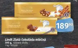 COOP TIP Lindt Zlatá čokoláda mléčná nabídka