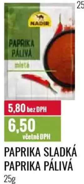 Ratio Nadir Paprika sladká paprika pálivá nabídka