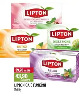 Ratio Lipton čaje funkční nabídka