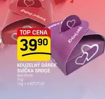 KOUZELNÝ DÁREK SVÍČKA SRDCE dva druhy