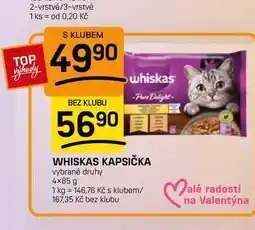 Flop WHISKAS KAPSIČKA vybrané druhy nabídka