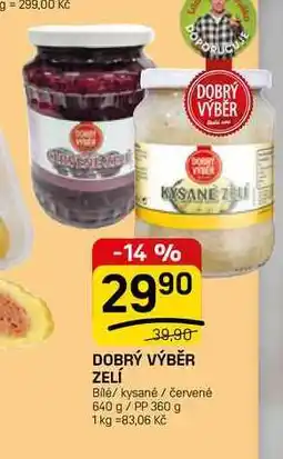 Flop DOBRÝ VÝBĚR ZELÍ Bilé/ kysané / červené 640 g / PP 360 g nabídka