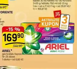 Flop ARIEL gel/prášek/kapsle 19-25 dávek nabídka