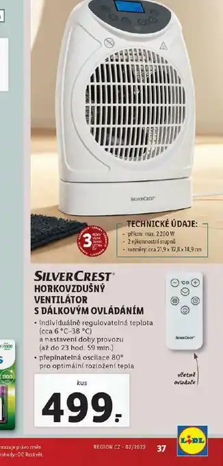 Lidl Horkovzdušný ventilátor s dálkovým ovládáním nabídka
