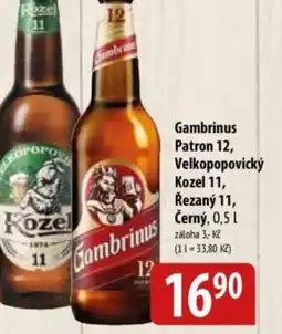 Bala Gambrinus Patron 12, Velkopopovický Kozel 11, Řezaný 11, Černý nabídka