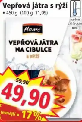 Norma Vepřová játra s rýží nabídka