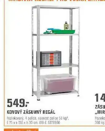 Kovový zásuvný regál