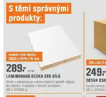 OBI Laminátová deska dtd bílá nabídka