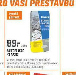 OBI Beton b30 klasik nabídka