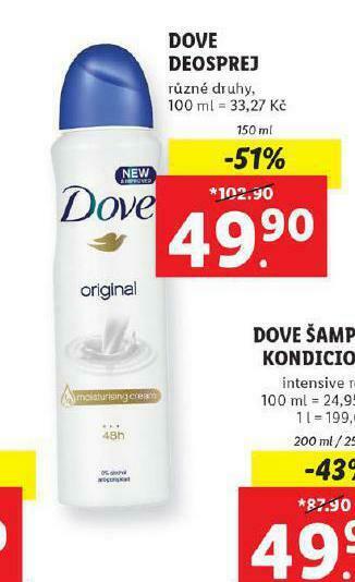 Lidl Dove deosprej nabídka