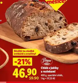 Lidl Chléb s jablky a rozinkami nabídka