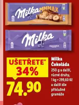 Lidl Milka čokoláda nabídka