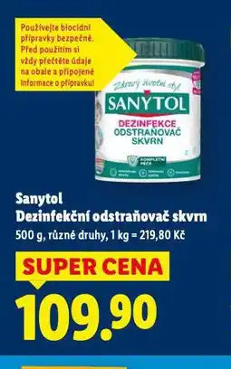 Lidl Sanytol dezinfekční odstraňovač skvrn nabídka