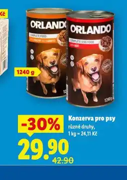 Lidl Orlando konzerva pro psy nabídka