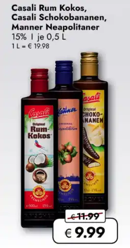 TRAVEL FREE Casali Rum Kokos, Casali Schokobananen, Manner Neapolitaner nabídka